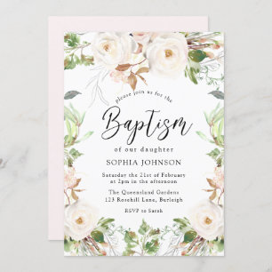 Invitación Magnífico invierno blanco maravilla bautismo de Ru