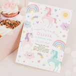 Invitación Magnífico Pastel Unicornio Fiesta de Cumpleaños de<br><div class="desc">Magical Pastel Unicornio Rainbow Birthday Party Invitación Todos los diseños son © PIXEL PERFECTION FIESTA LTD</div>