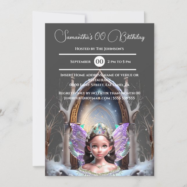 Invitación Magnífico portal de princesa de nieve encantada (Anverso)
