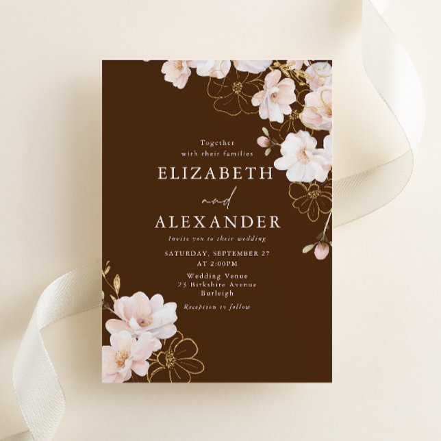 Invitación Magnífico Rubor Wildflowers Stunning Boda (Subido por el creador)