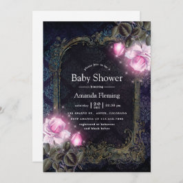 Invitación Magnífico Sparkling Floral Vintage Baby Shower