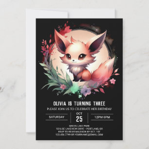 Invitación Magnífico Sweet Fox Birthday digital