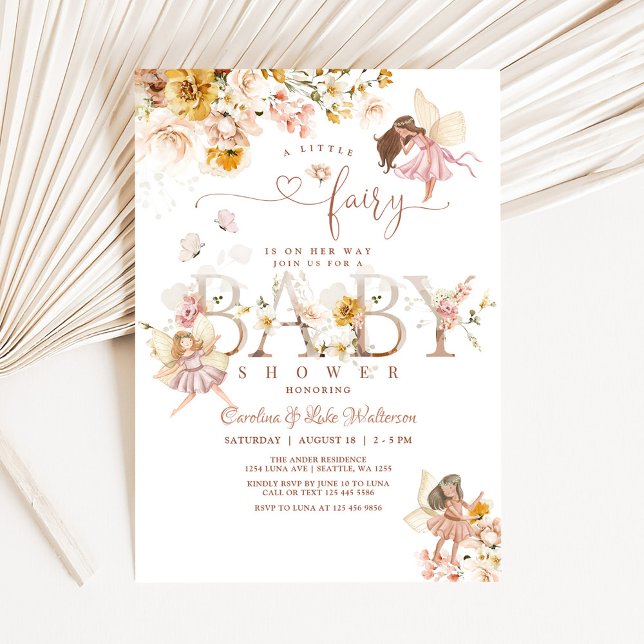 Invitación Magnífico Wildflower Garden Fairy Floral Baby Show (Subido por el creador)