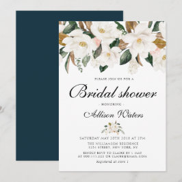 Invitación Magnolia acuarela ducha de novia floral