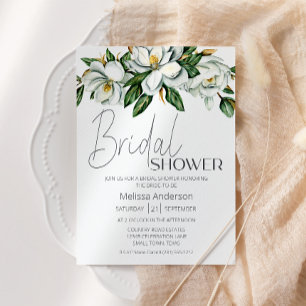 Invitación Magnolia blanca Floral Rusal Bridal Shower