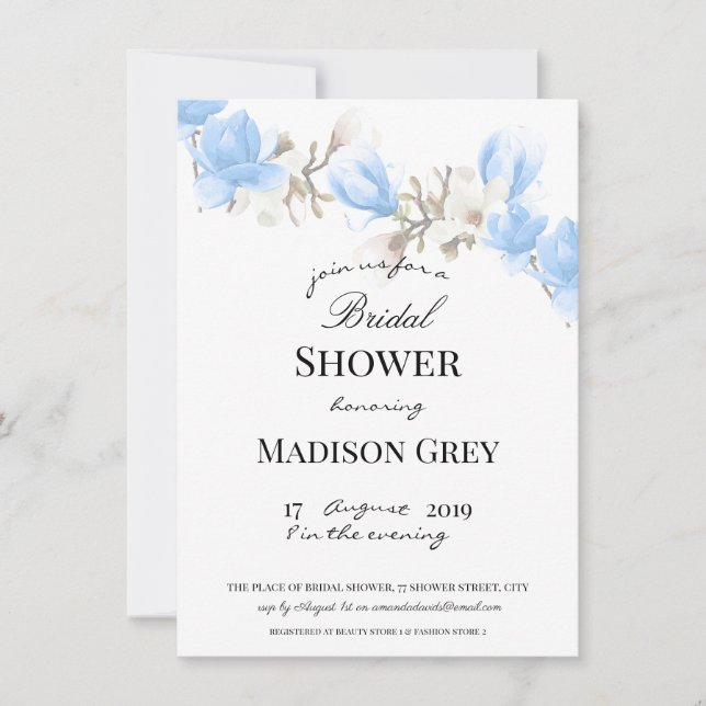 Invitación Magnolia Blossom Bridal Shower (Anverso)