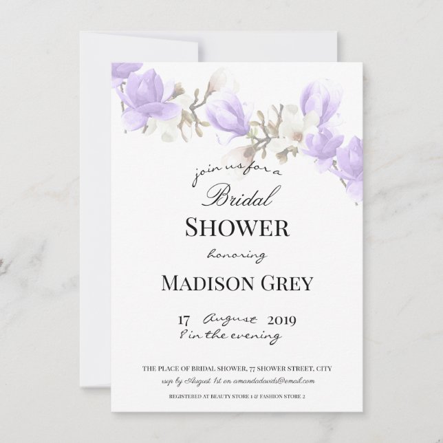 Invitación Magnolia Blossom Bridal Shower (Anverso)