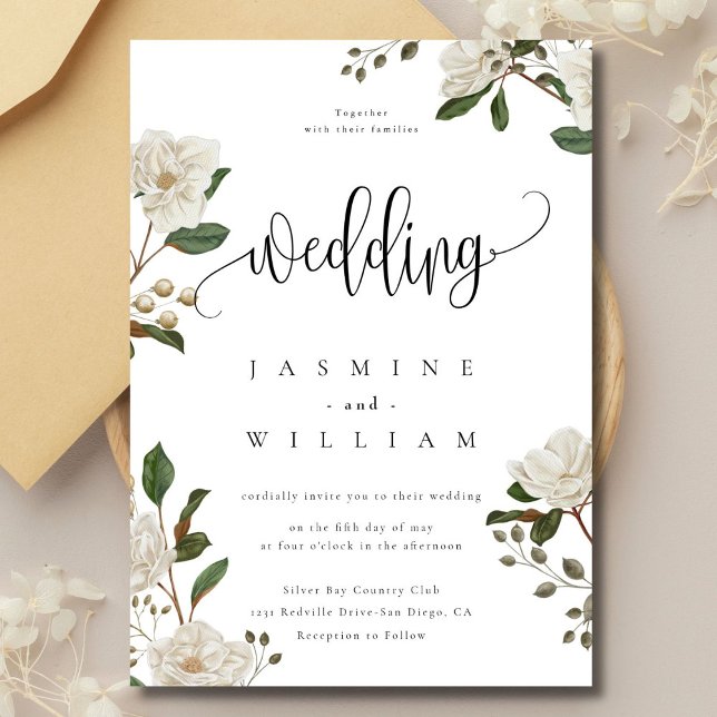 Invitación Magnolia Boda moderno (Subido por el creador)