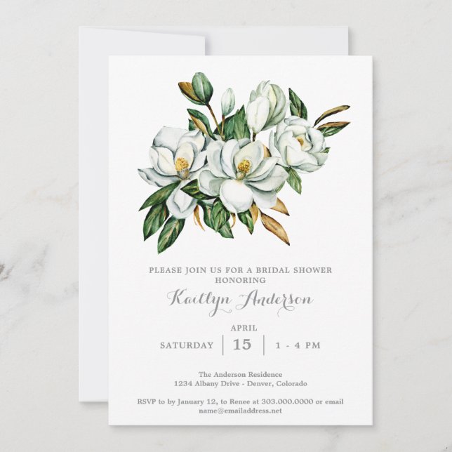 Invitación Magnolia Bridal Shower (Anverso)
