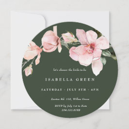 Invitación Magnolia Bridal Watercolor Verde Clásico