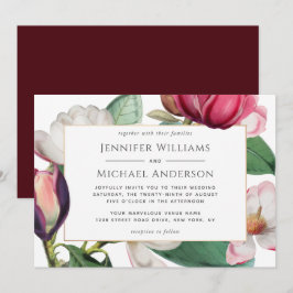 Invitación Magnolia Colorida Florencia Elegante Boda Floral