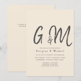 Invitación Magnolia Cream Tipografía Boda moderna