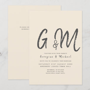 Invitación Magnolia Cream Tipografía Boda moderna