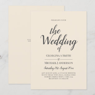 Invitación Magnolia Cream Tipografía Boda moderna