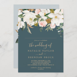 Invitación Magnolia elegante | Boda de nombre de invitado Ver