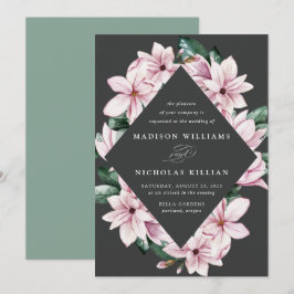 Invitación Magnolia & Eucalipto | Marco Floral de Boda