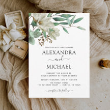 Magnolia Eucalyptus Watercolor Elegante Boda