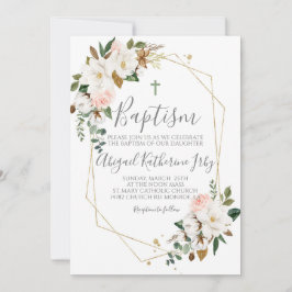 Invitación Magnolia floral Bautismo