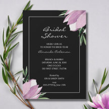 Magnolia Floral Black Bridal Shower