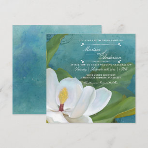 Invitación Magnolia floral elegante y moderna