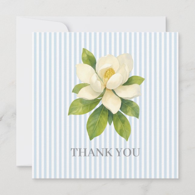 Invitación Magnolia Flower Painting Thank You (Anverso)