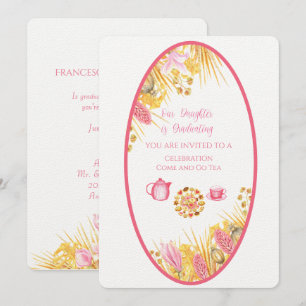 Invitación Magnolia Frame Nuestra Hija Está Graduando Linen