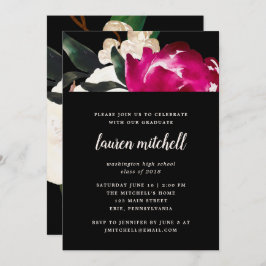 Invitación Magnolia pintada en el fiesta del graduado del