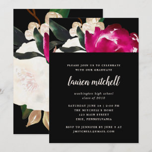 Invitación Magnolia pintada en el fiesta del graduado del