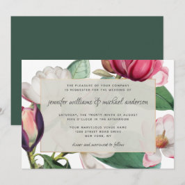 Invitación Magnolia romántica floral elegante