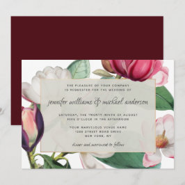 Invitación Magnolia romántica floral elegante