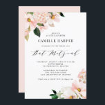 Invitación Magnolia rosa Rubor e Hydrangea Bat Mitzvah<br><div class="desc">Invitar a la familia y amigos con esta invitación a imizvah de murciélago floral de personalizable. Cuenta con magnolias rosas de color rosa e hidrangeas con falsos acentos de Relieve metalizado de oro rosa. Personalice agregando nombres, fecha, hora, lugar y otros detalles del evento. Esta invitación floral es perfecta para...</div>