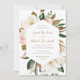 Invitación Magnolia Rubor Boda Neutral Rosa