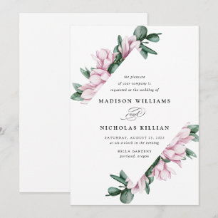 Invitación Magnolia y Eucalipto  Boda de marco floral