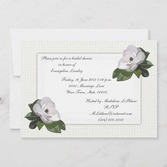 Invitación Magnolias gemelas (Anverso)