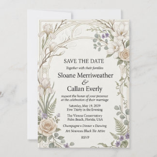 Invitación Magnolias, Lirios, Rosas, Eucalipto, Helechos, Arc