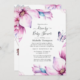 Invitación Magnolias Rosa Whimsical En La Ducha