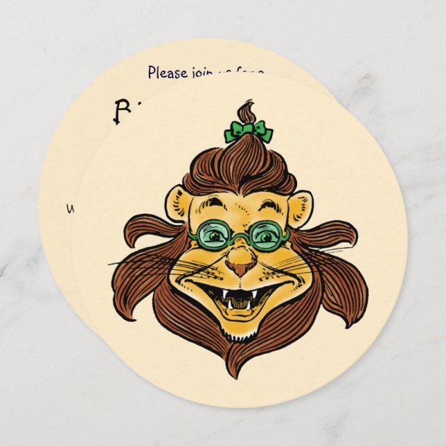 Invitación Mago de cosecha de león de Oz, fiesta de cumpleaño (Anverso / Reverso)
