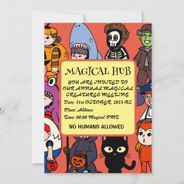 Invitación Mago de los tiburones de hadas de Mikitiez parrill (Anverso)