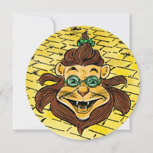 Invitación Mago de Oz León Vintage, Cumpleaños de Niño