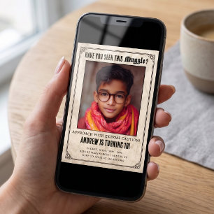 Invitación Mago Mágico Se Busca Foto Cumpleaños