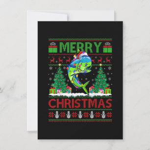 Invitación Mahi Mahi Fish Lover Xmas Tree Santa Mahi Mahi Chr