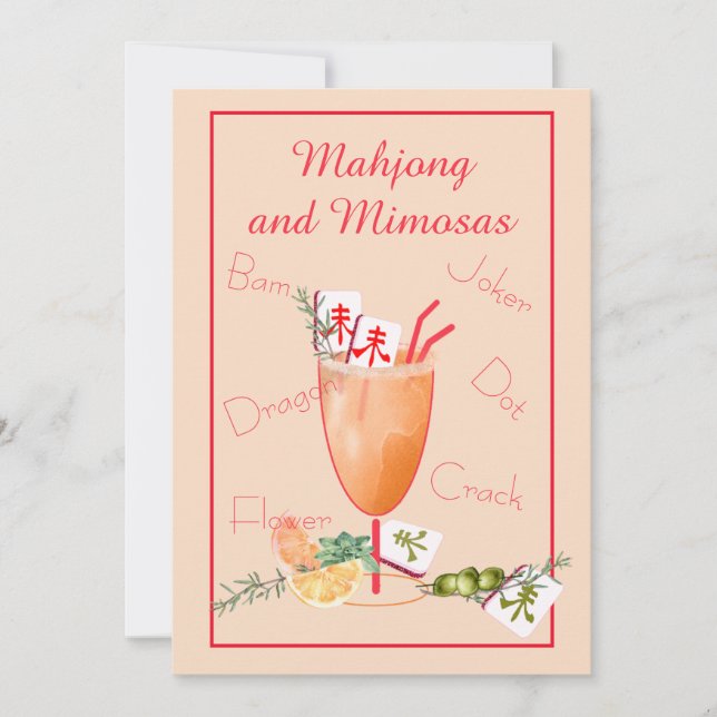 Invitación Mahjong Party Invitation (Anverso)