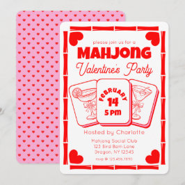 Invitación Mahjong Valentine's Party Invitation