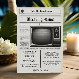 Invitación Mail Vintage Paga a un viejo Boda de periódico ret