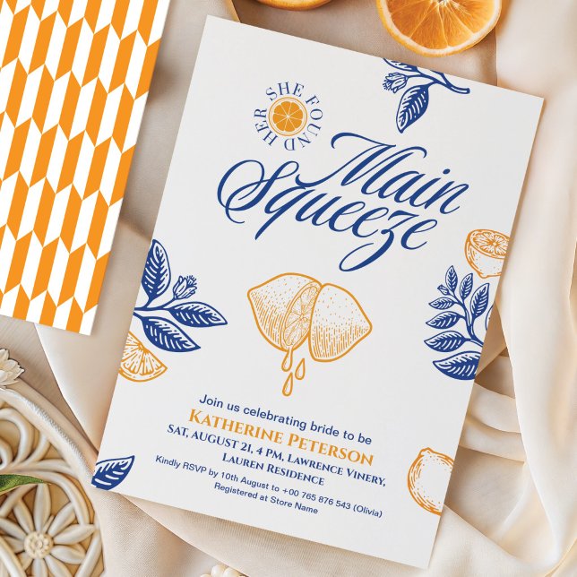 Invitación Main Squeeze Citrus Bridal Shower Lemon Bright (Subido por el creador)