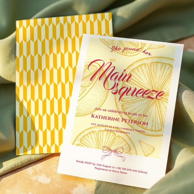 Invitación Main Squeeze Citrus Bridal Shower Lemon Bright (Subido por el creador)