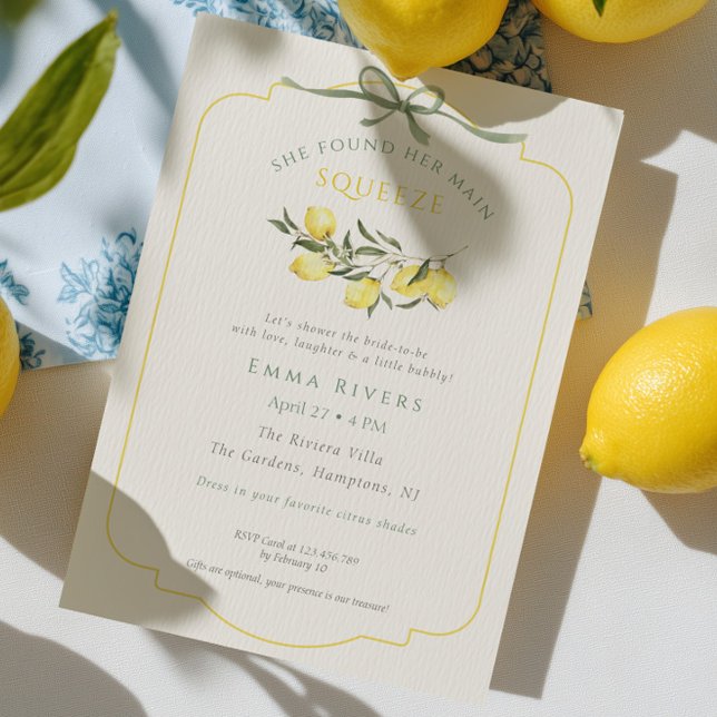 Invitación Main Squeeze Citrus Sage Green Bridal Shower (Subido por el creador)