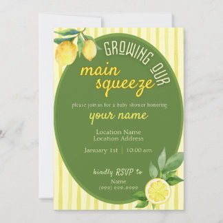 Invitación Main Squeeze Lemon Baby Shower Invite