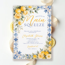 Invitación Main Squeeze Lemon Blue Italian Bridal Shower 