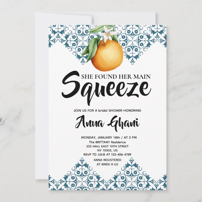 Invitación Main Squeeze Limón Despedida de Soltera Mediterrán (Anverso)